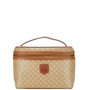 Celine Macadam Vanity Bag Beige Tan Brown Leather